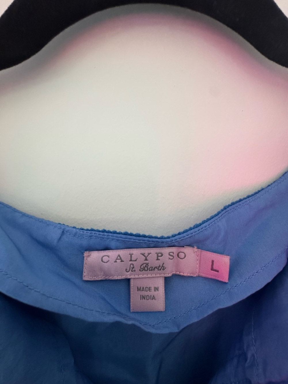Calypso St. Barth Blue Embroidered Tunic Top - Picture 3 of 3